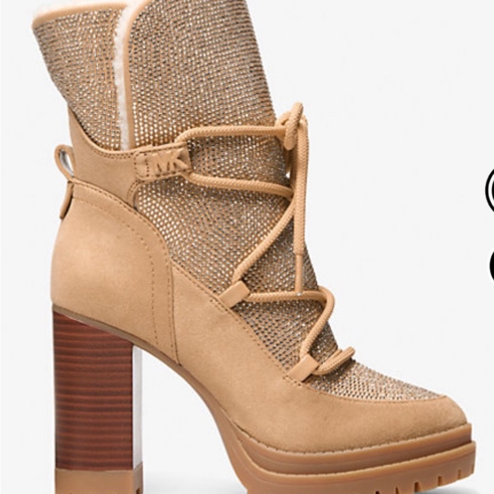 Michael kors sparkling gold/tan embellished Culver bootie